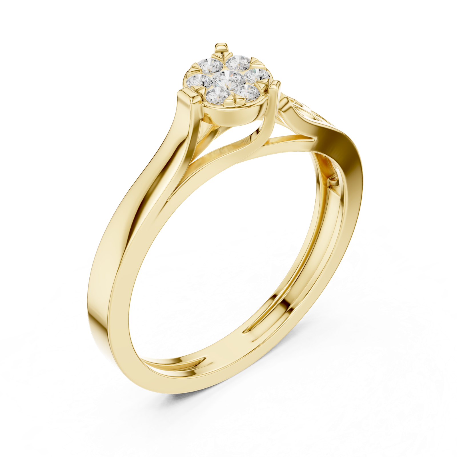 Gold Ring DDLR-824, Yellow Gold, view 2