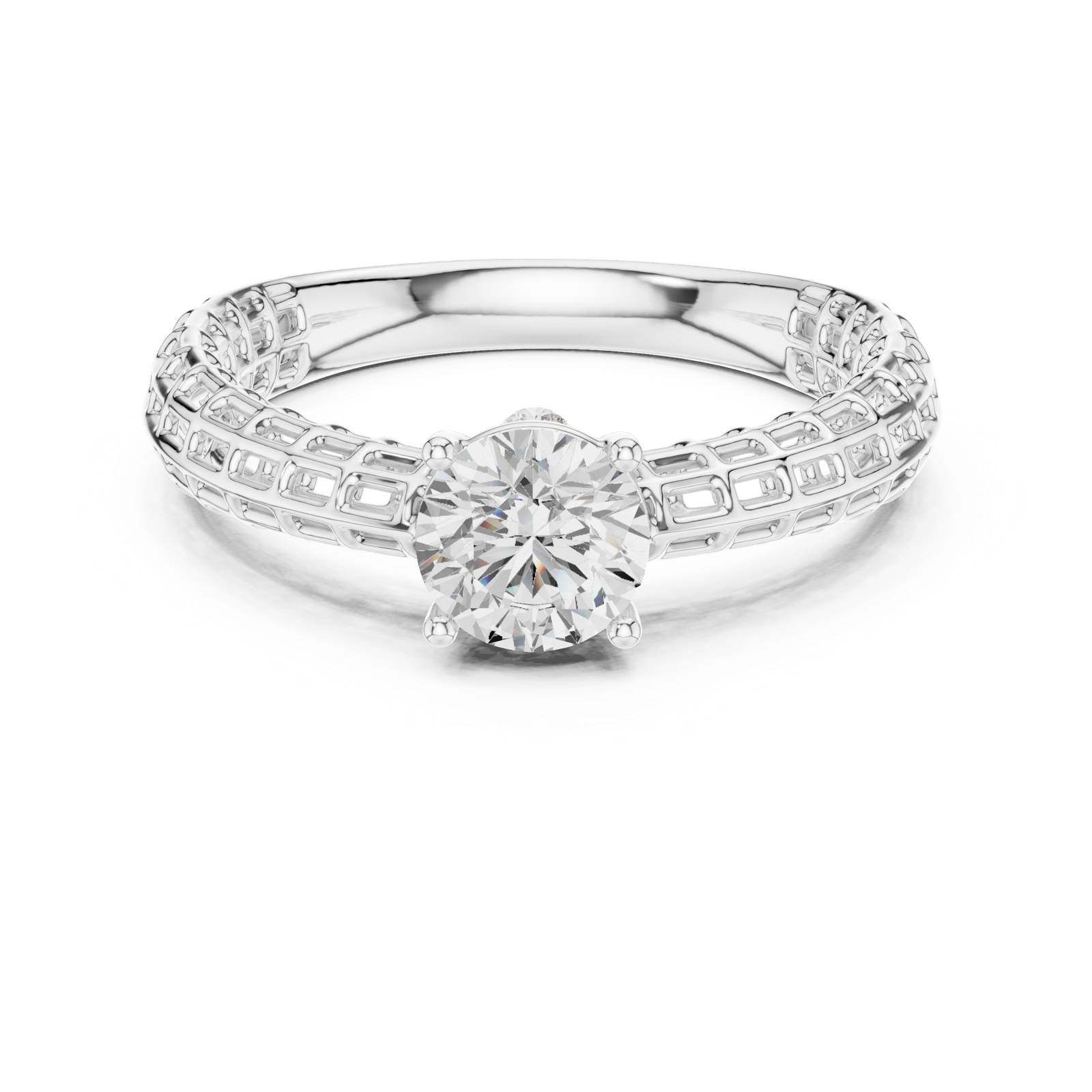 Gold Ring DDLR-810, White Gold, view 4