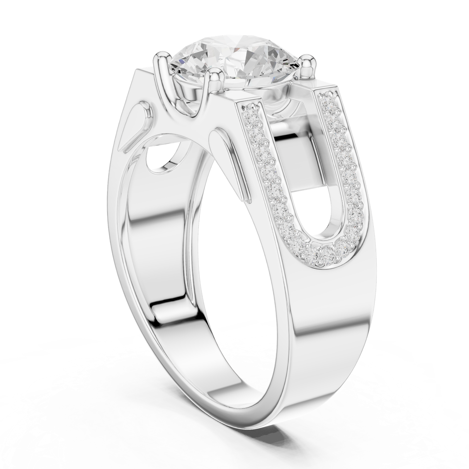 Gold Ring SBMR(45), White Gold, view 1