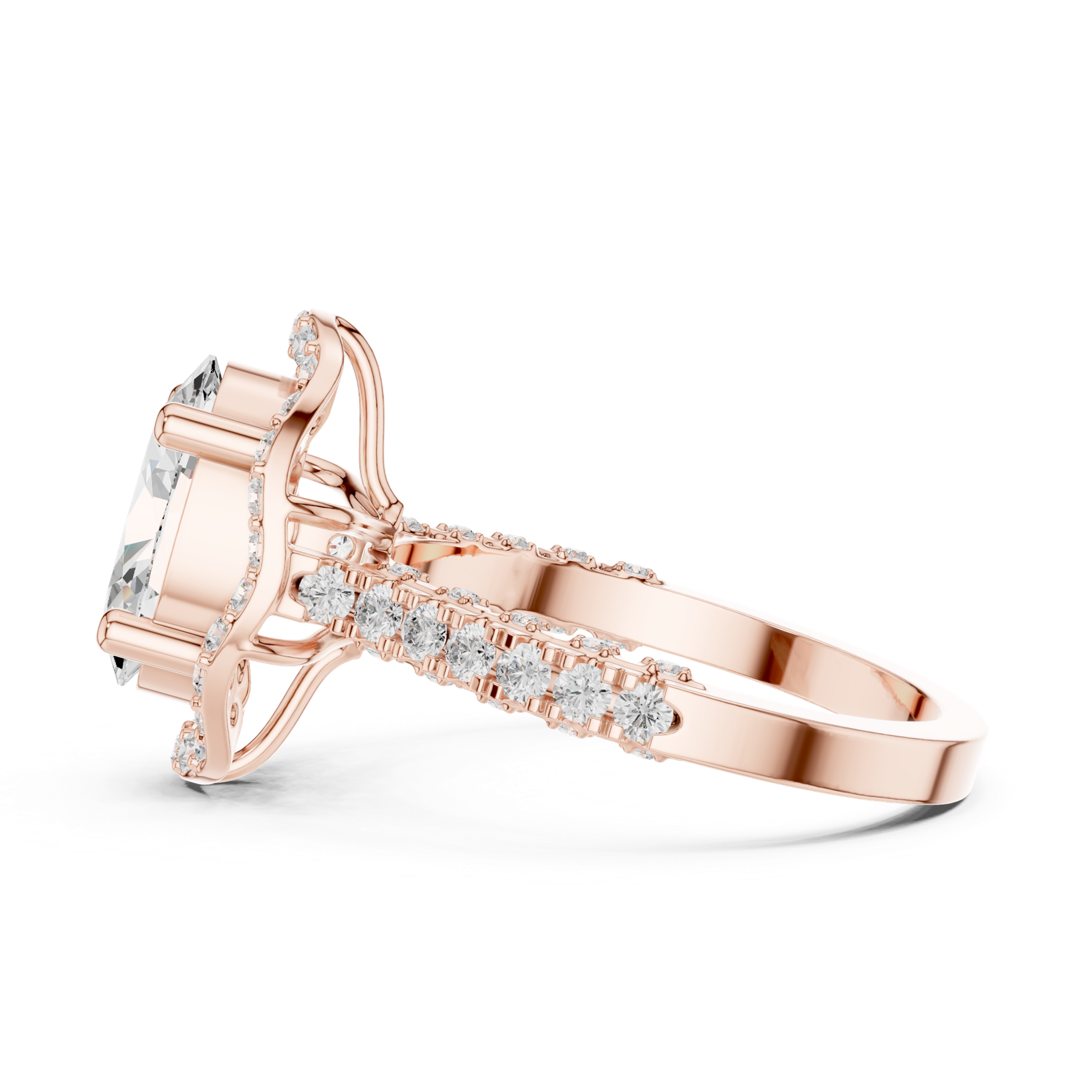 Gold Ring DDLR-410, Rose Gold, view 3