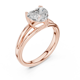 Gold Jewelry L36-7, Heart center stone, Rose Gold, view 2