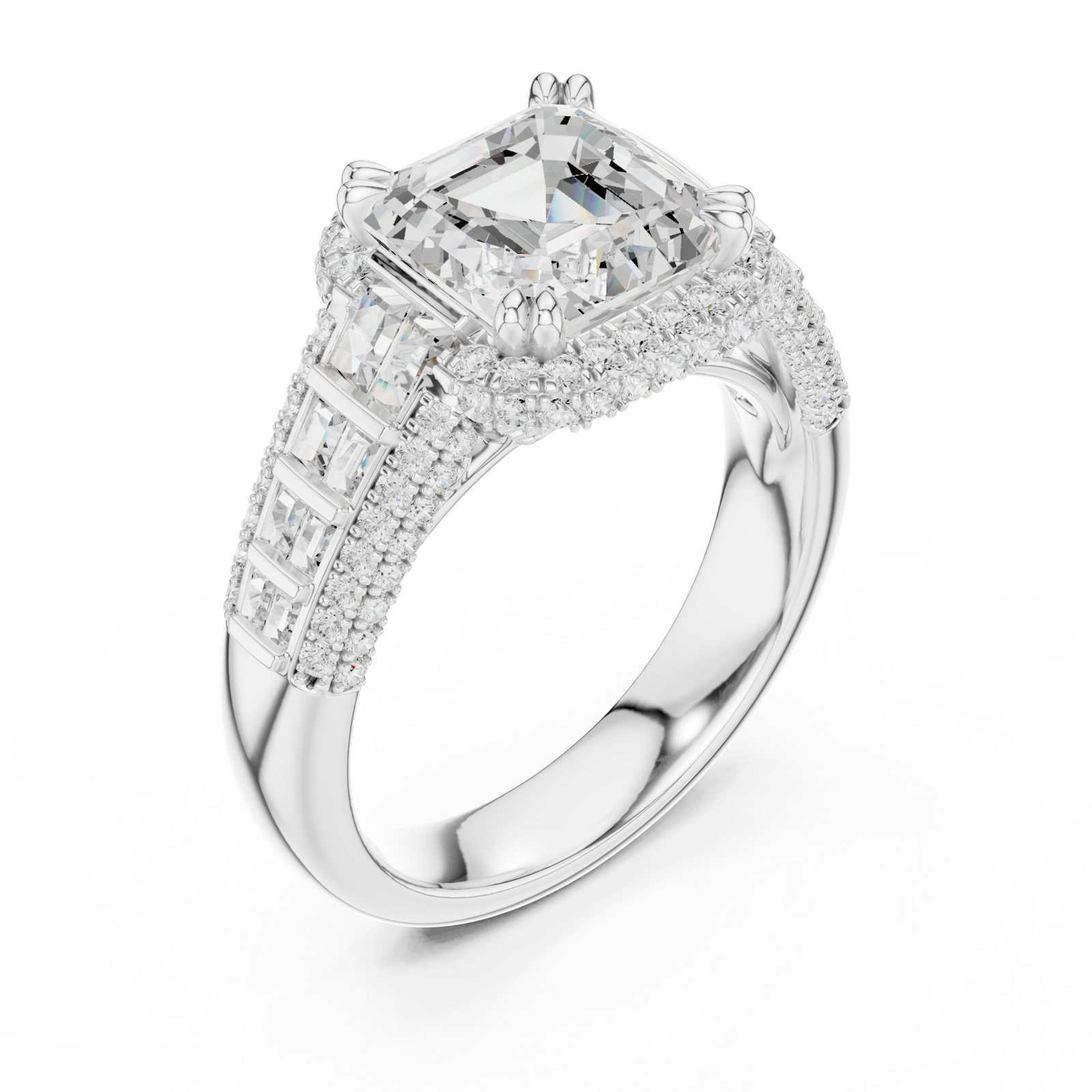 Gold Ring DDLR-262, White Gold, view 2