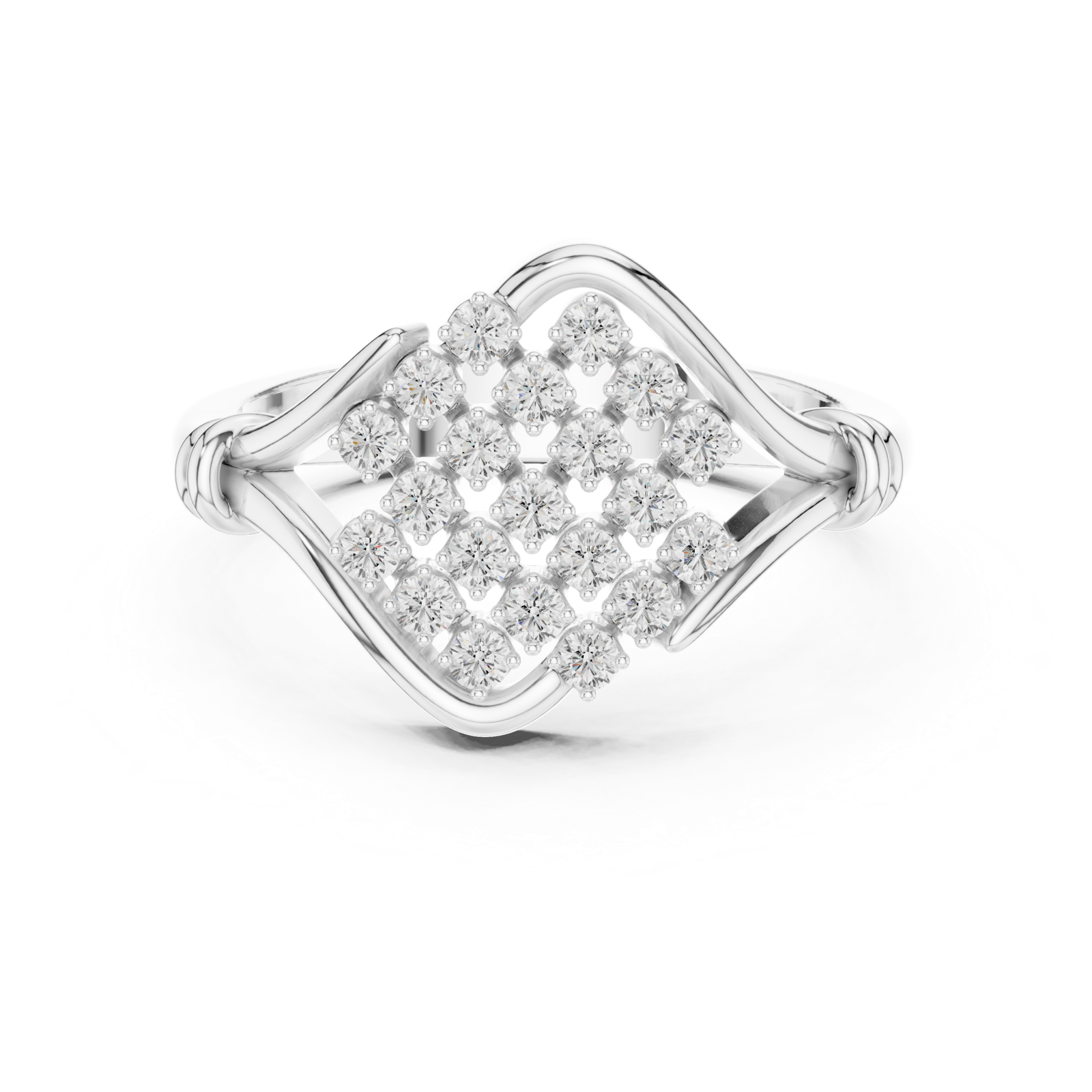 Gold Ring DDLR-760, White Gold, view 4
