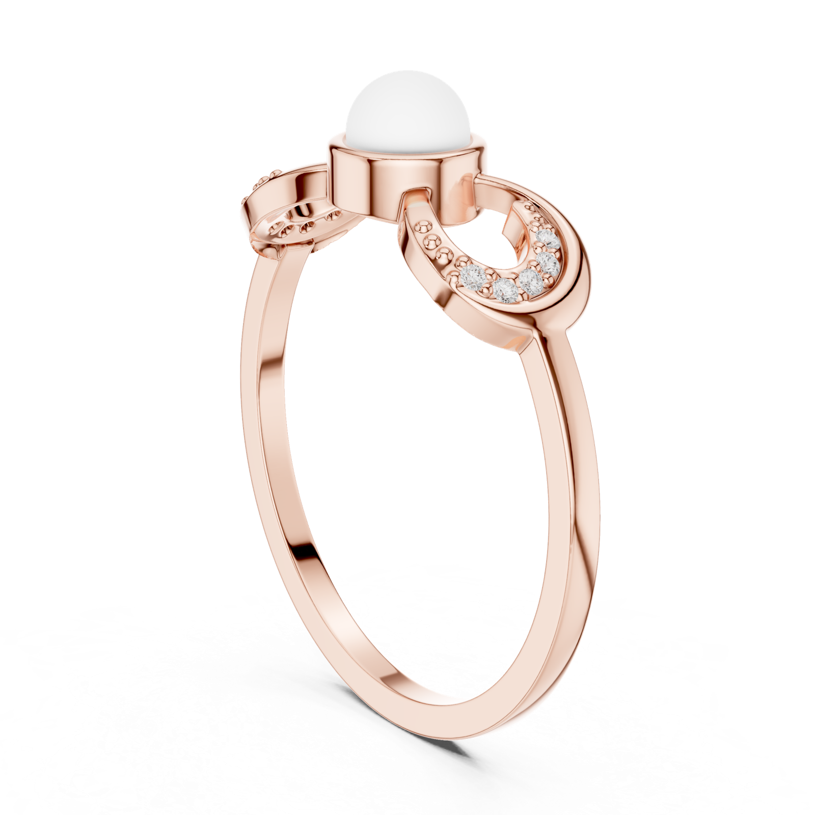 Gold Ring DDLR-743, Rose Gold, view 1