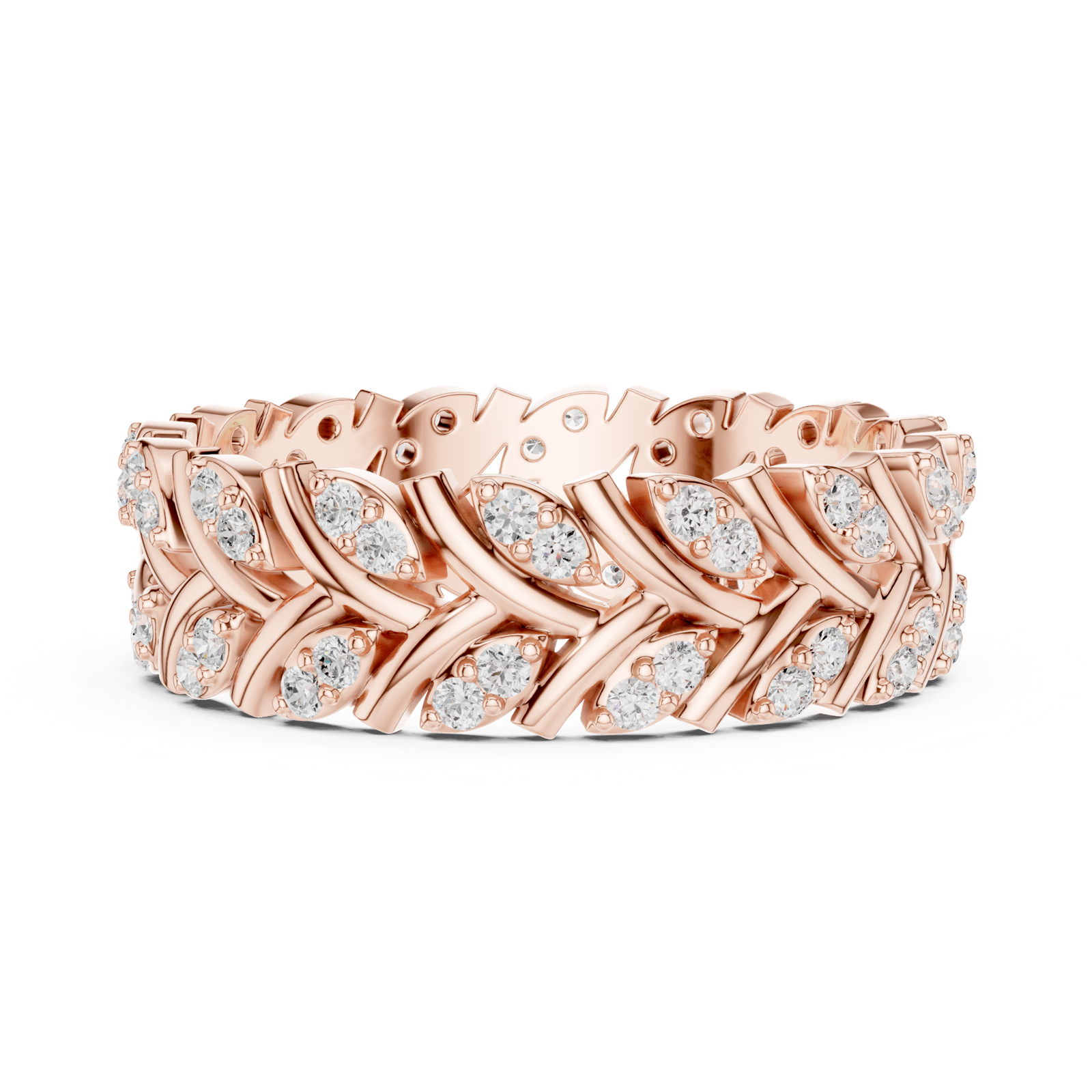 Gold Ring R35, Rose Gold, view 3