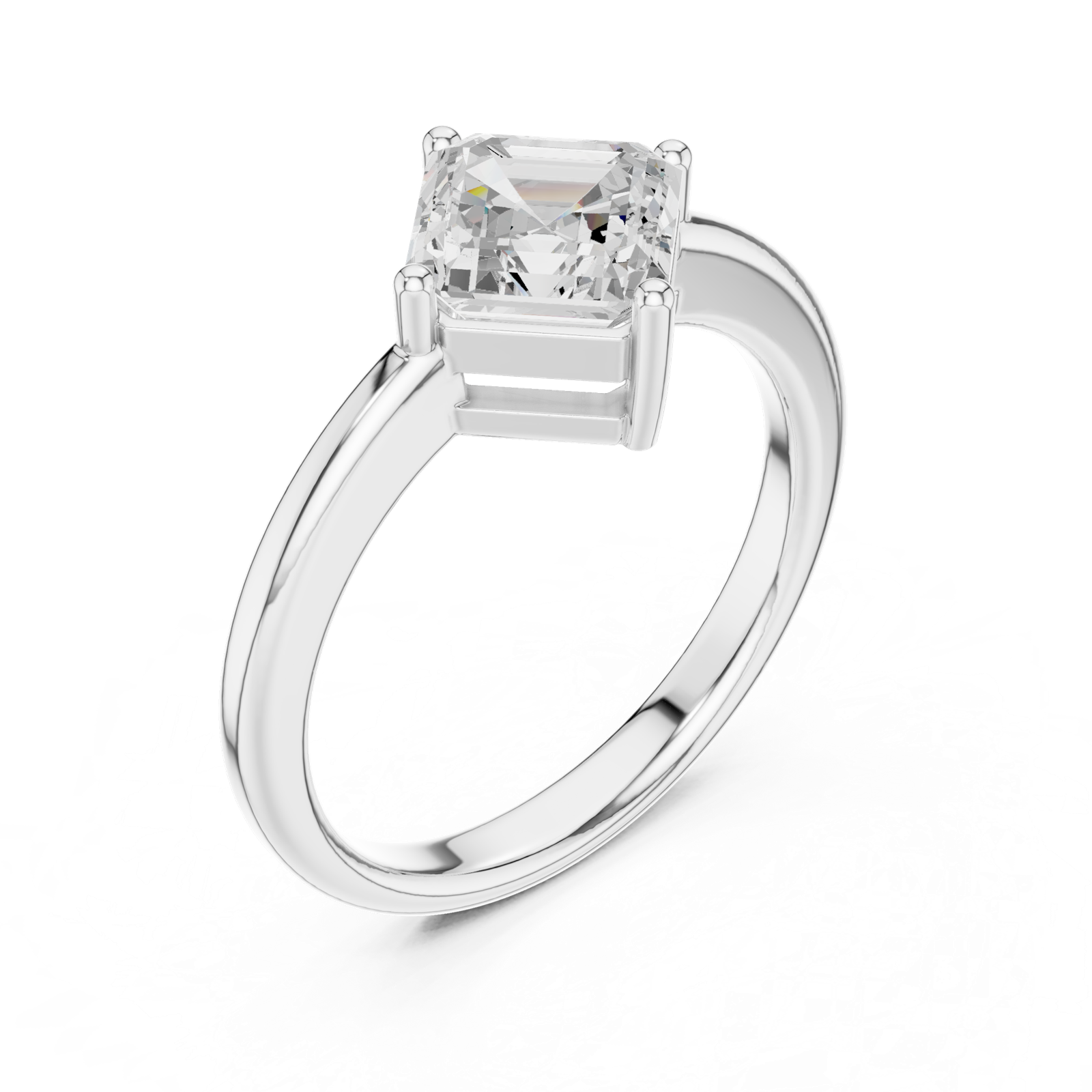 Gold Ring DDLR-482, White Gold, view 2