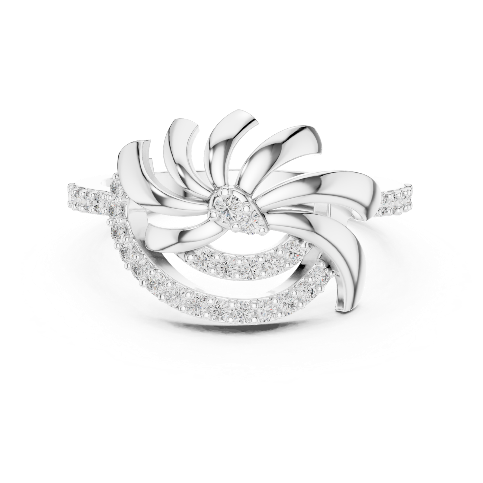 Gold Ring LR-01 (86), White Gold, view 4