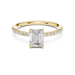 Gold Jewelry, Emerald center stone, Yellow Gold, view 4