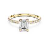 Gold Jewelry, Emerald center stone, Yellow Gold, view 4