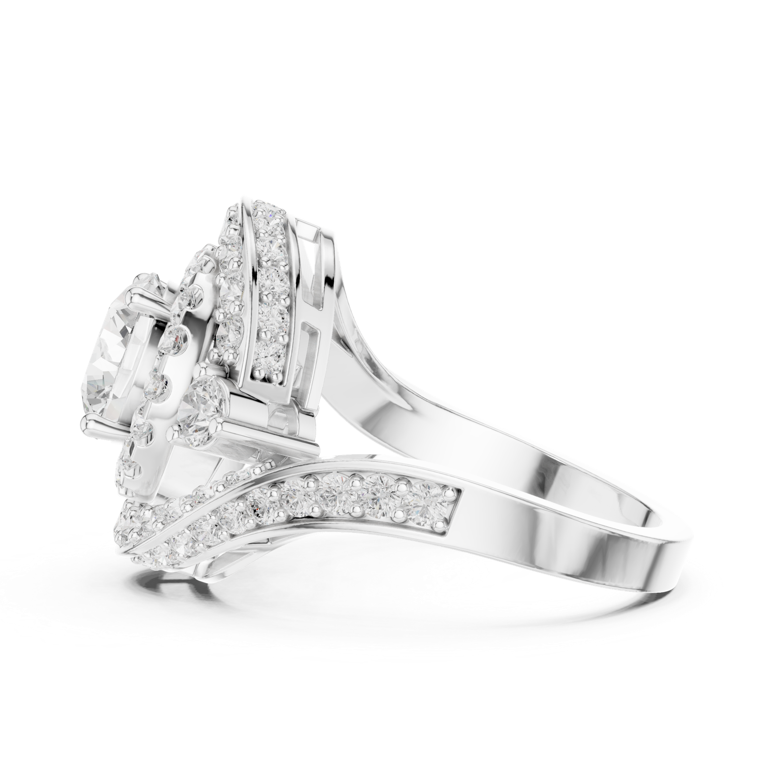 Gold Ring DDLR-402, White Gold, view 3