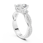 Gold Ring DDLR-281, Oval center stone, White Gold, view 1
