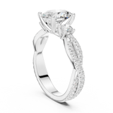 Gold Ring DDLR-281, Oval center stone, White Gold, view 1