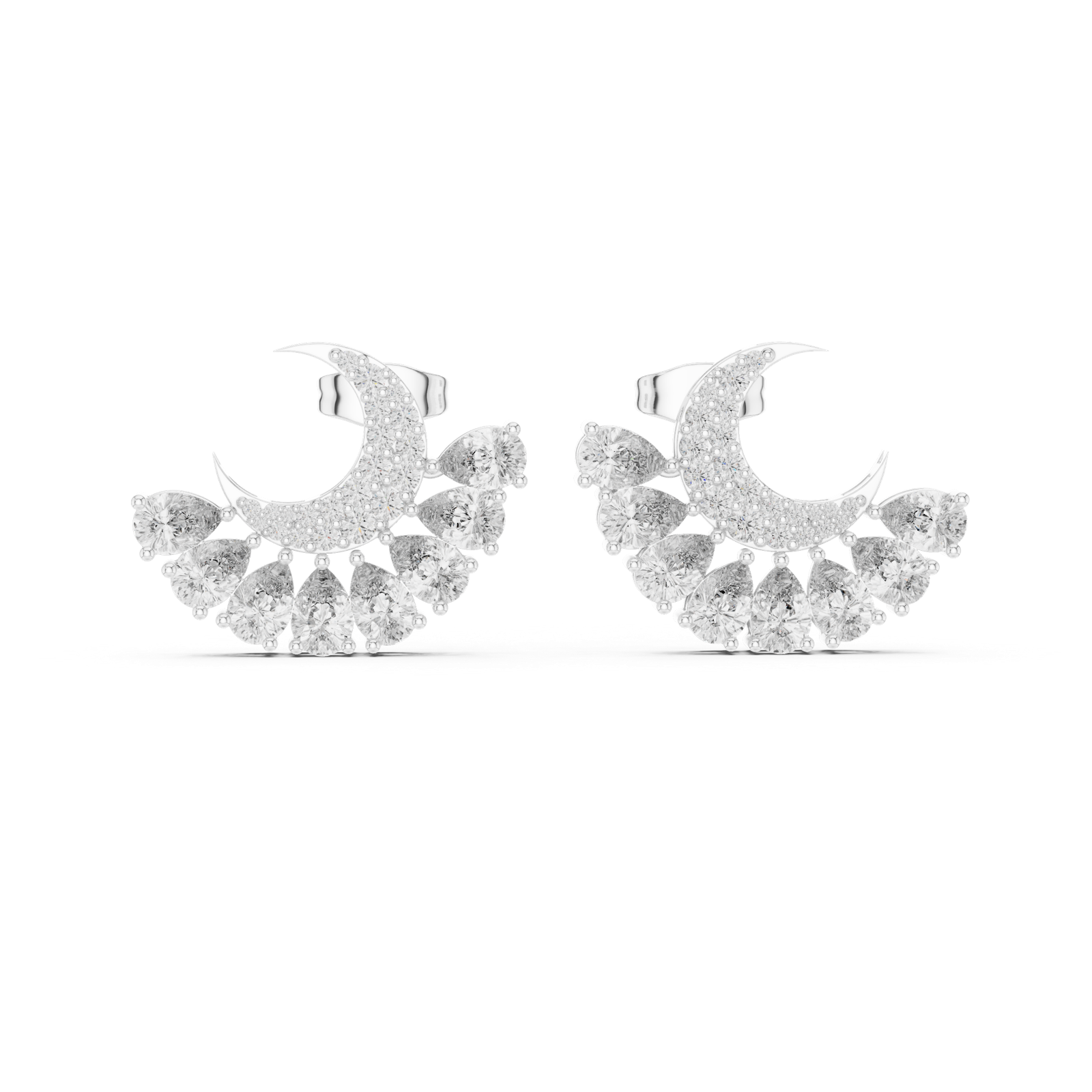 Gold Earrings AGDER-217, White Gold