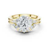 Gold Ring DDLR-440, Round center stone, Yellow Gold