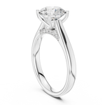 Gold Jewelry L36-18, Round center stone, White Gold, view 1