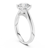 Gold Jewelry L36-18, Round center stone, White Gold, view 1
