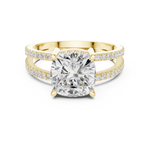 Gold Jewelry, Cushion center stone, Yellow Gold, view 4