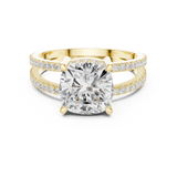 Gold Jewelry, Cushion center stone, Yellow Gold, view 4