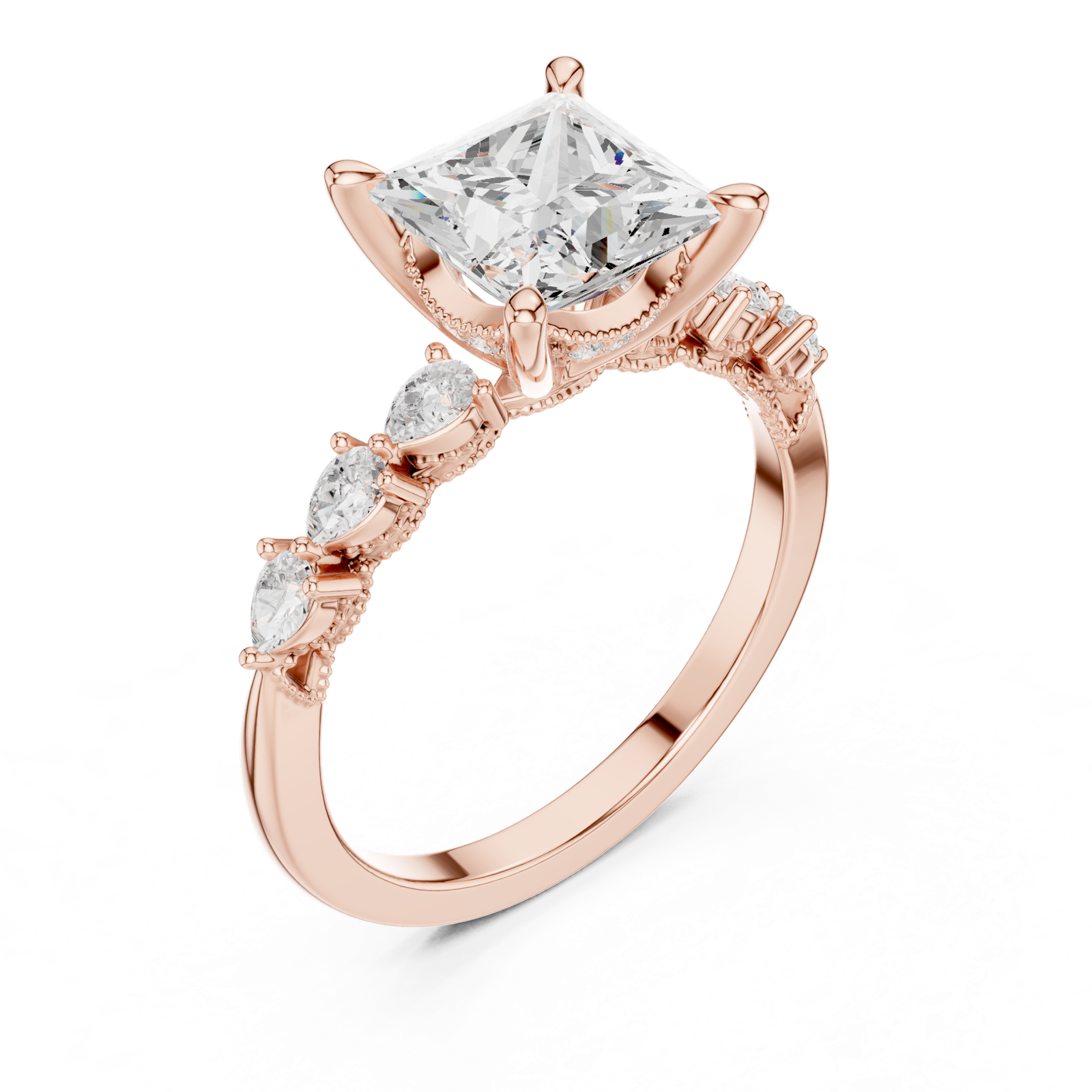 Gold Ring DDLR-1007, Rose Gold, view 2