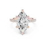 Gold Ring DDLR-250, Marquise center stone, Rose Gold, view 4