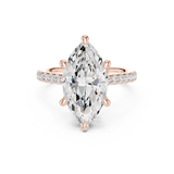 Gold Ring DDLR-250, Marquise center stone, Rose Gold, view 4