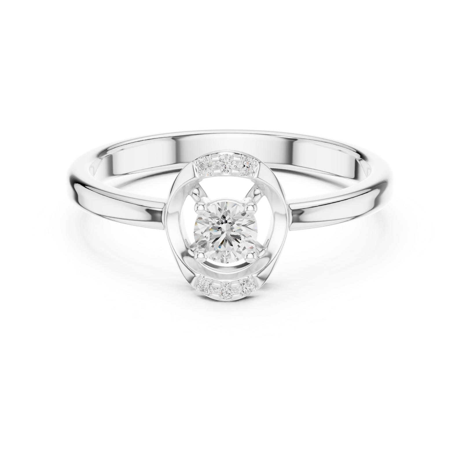 Gold Ring DDLR-844, White Gold, view 4