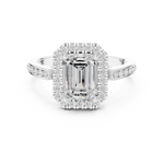 Gold Ring DDLR-349, Emerald center stone, White Gold, view 4