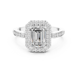 Gold Ring DDLR-349, Emerald center stone, White Gold, view 4