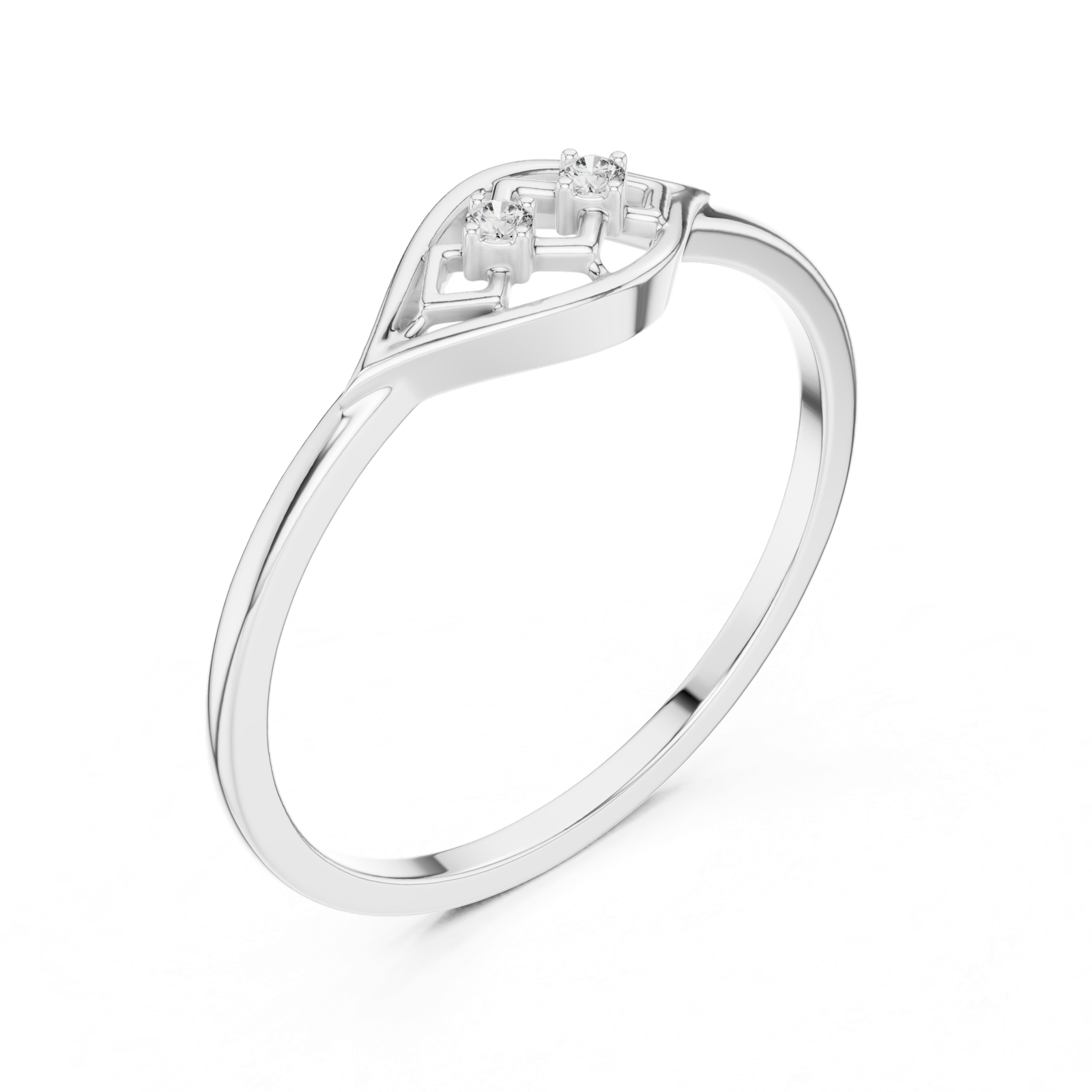 Gold Ring DR-6187, White Gold, view 2