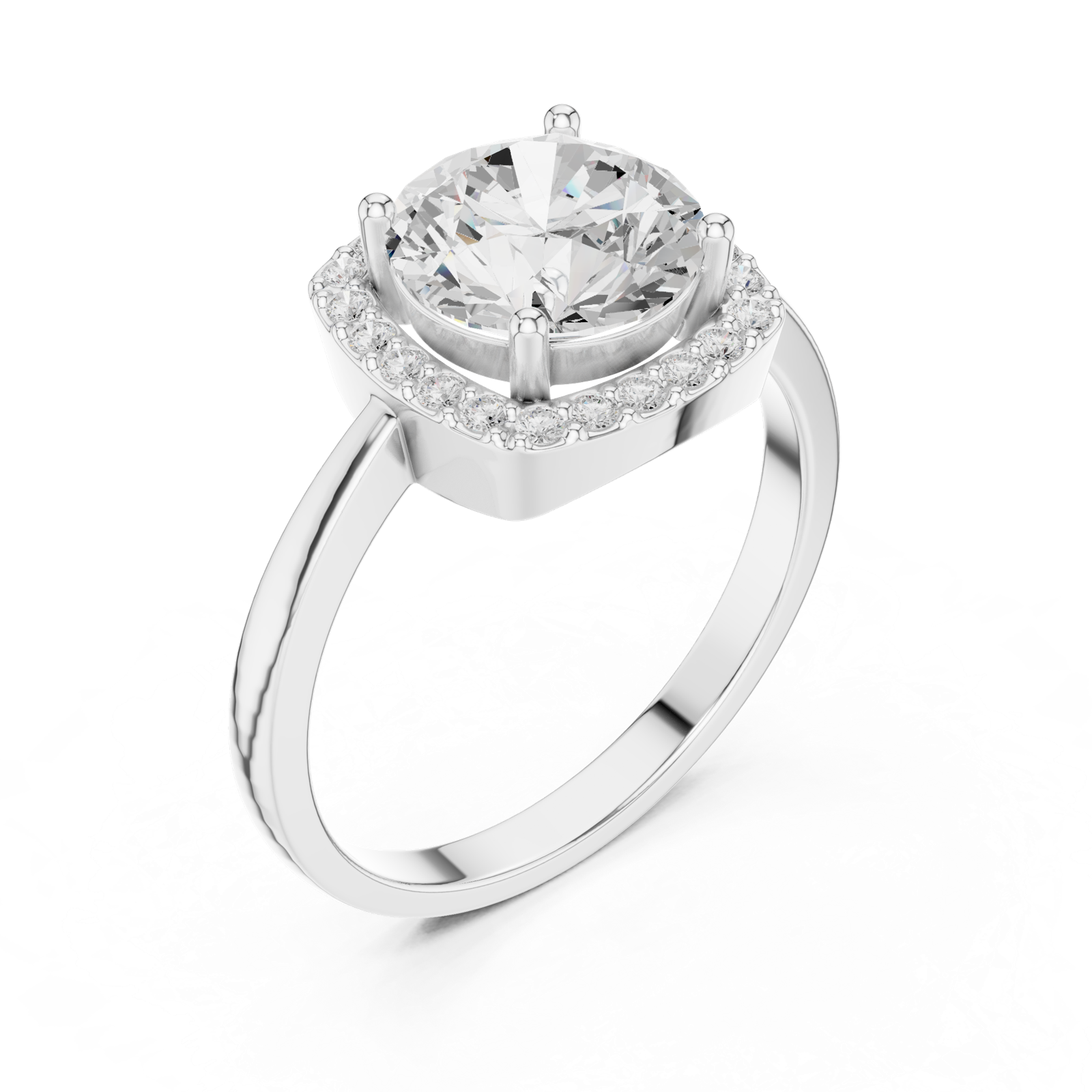 Gold Ring DDLR-809, White Gold, view 2