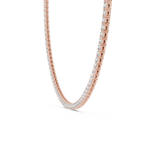 14K Solid Gold Lab Diamond Tennis Necklace, Rose Gold, view 3