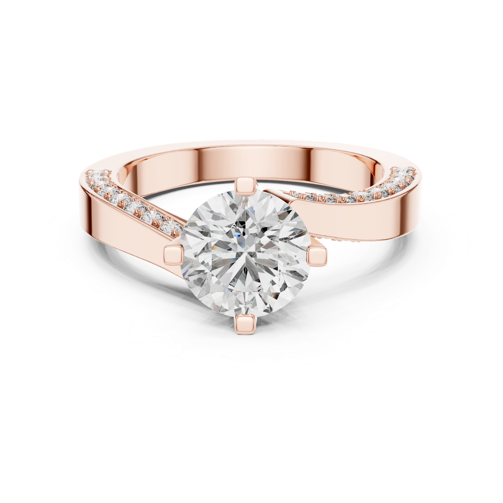 Gold Ring L03-1184, Rose Gold, view 4