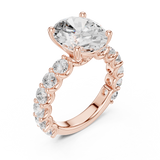 Gold Ring DDLR-087, Oval center stone, Rose Gold, view 2