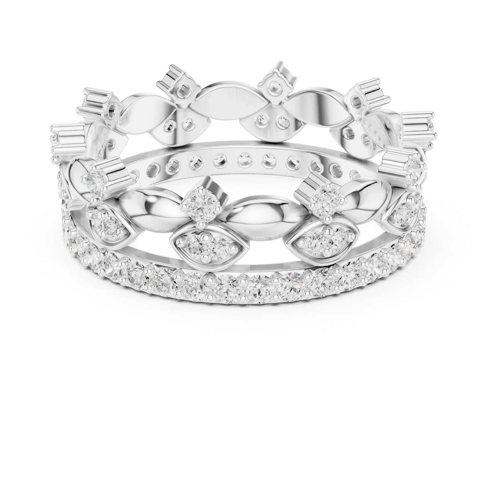 Gold Ring R31, White Gold, view 4