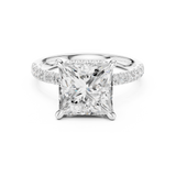 Gold Ring DDLR-259, Princess center stone, White Gold, view 4