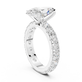 Gold Jewelry L35-63, Marquise center stone, White Gold, view 1