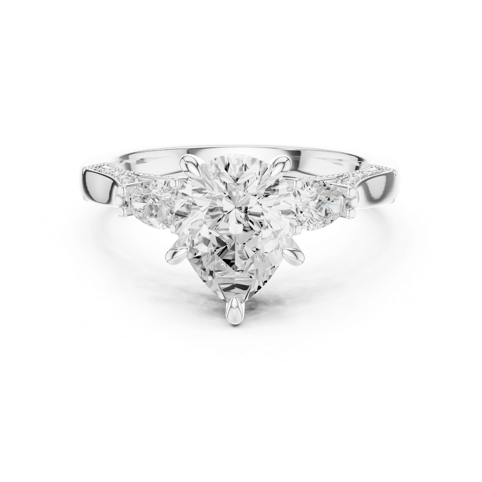 Gold Ring DDLR-1043, White Gold, view 4
