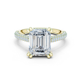Gold Ring DDLR-260, Emerald center stone, Yellow Gold