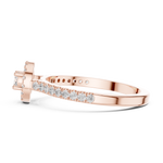 14K Solid Gold Lab Diamond Halo Ring, Rose Gold, view 3