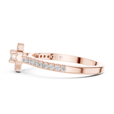 14K Solid Gold Lab Diamond Halo Ring, Rose Gold, view 3