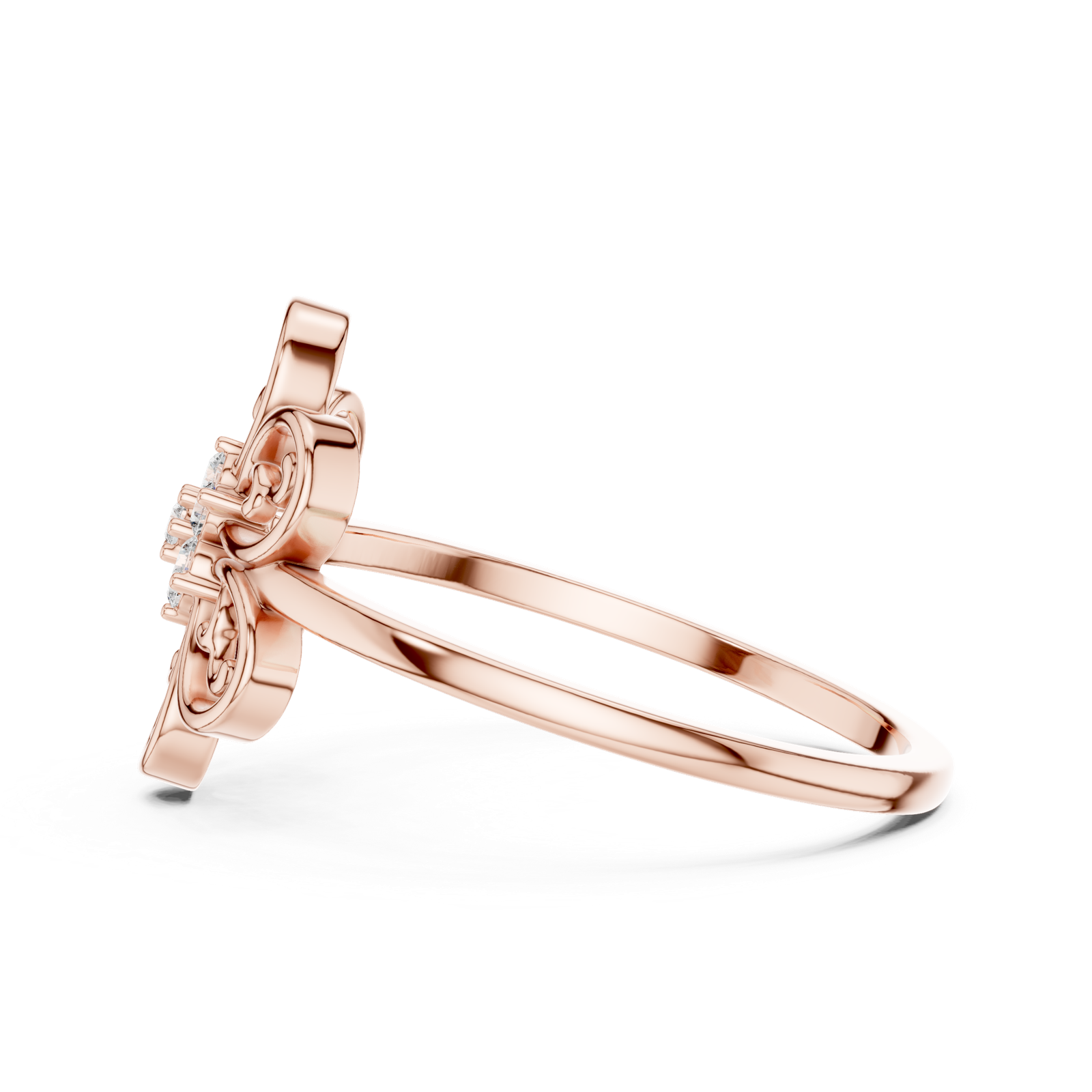 Gold Ring DR-6263, Rose Gold, view 3