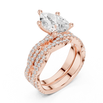 Gold Ring DDLR-300, Pear center stone, Rose Gold, view 2