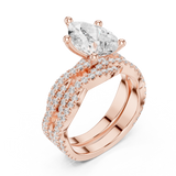 Gold Ring DDLR-300, Pear center stone, Rose Gold, view 2