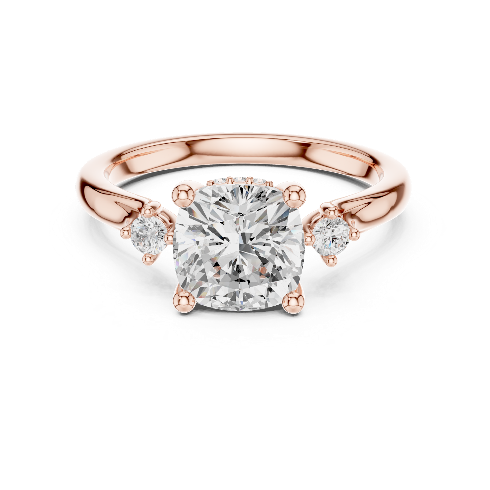 Gold Ring DDLR-970, Rose Gold, view 4