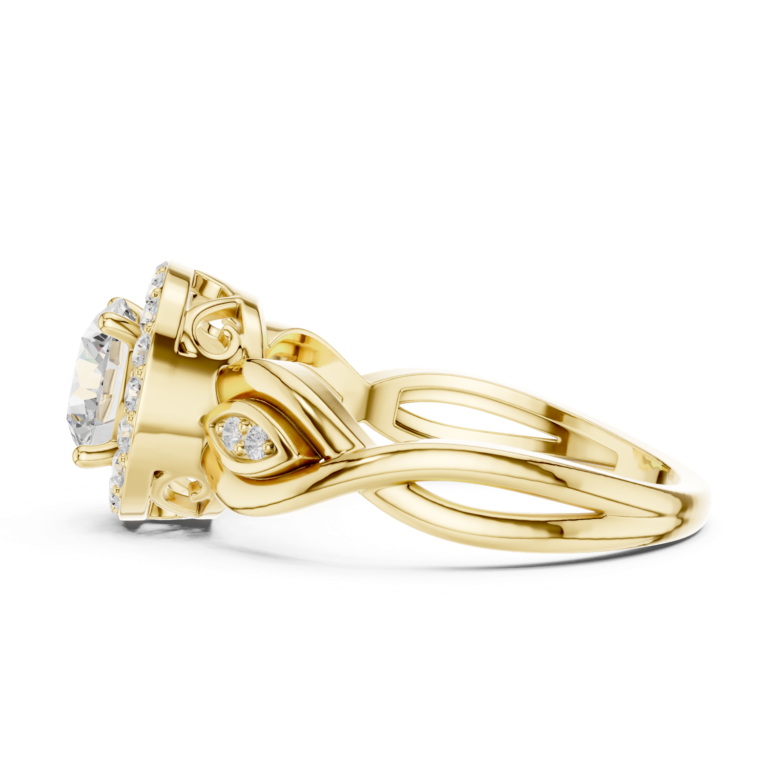 Gold Ring DDLR-821, Yellow Gold, view 3