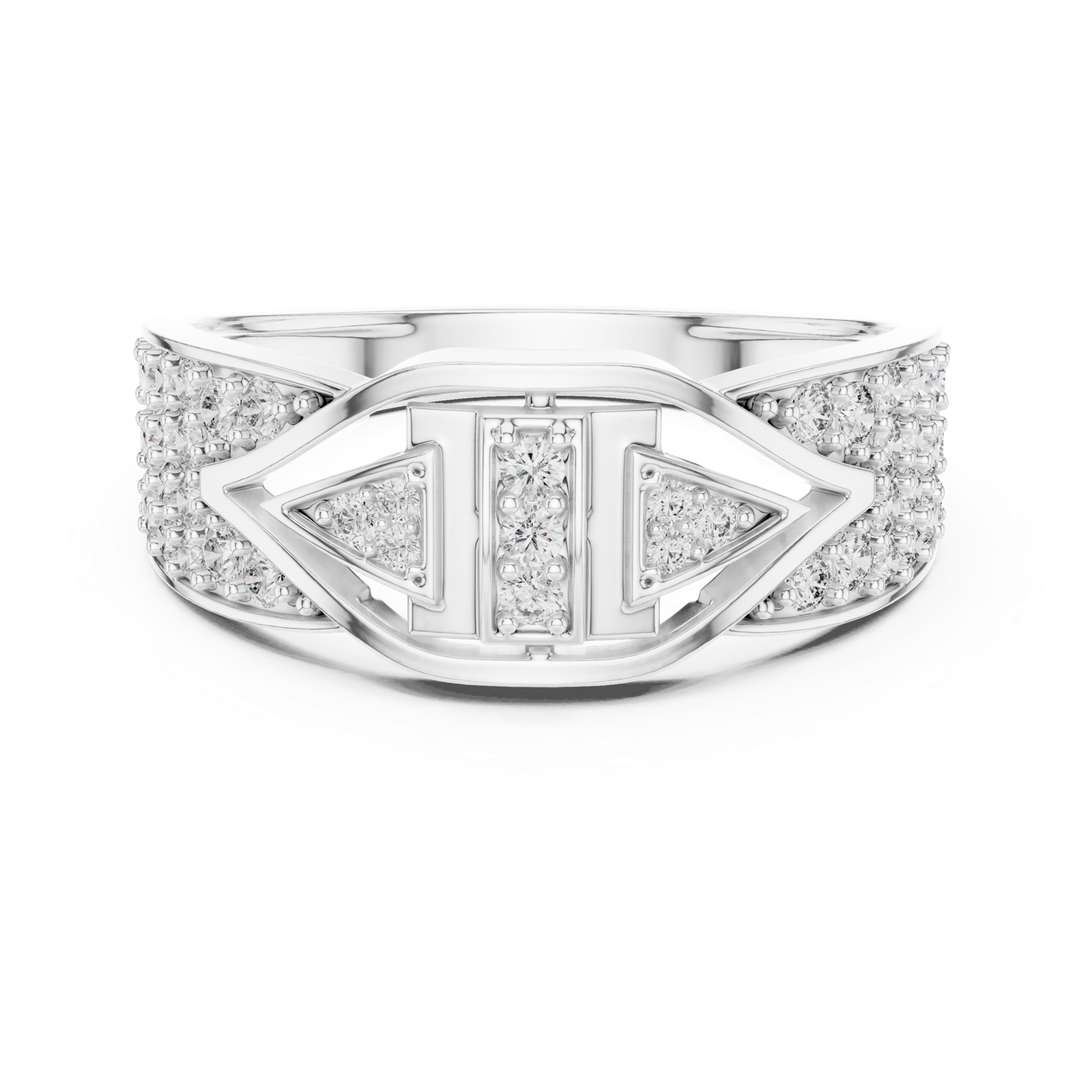 Gold Ring LR-01 (24), White Gold, view 4