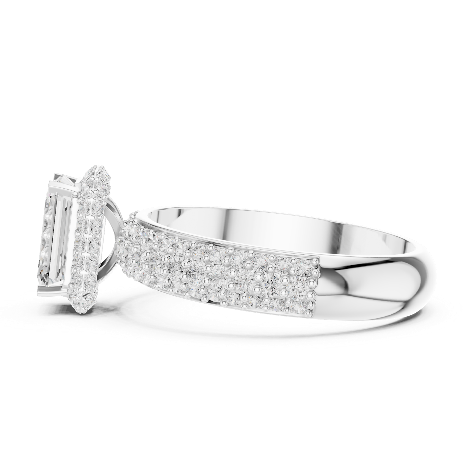 Gold Ring DDLR-1072, White Gold, view 3