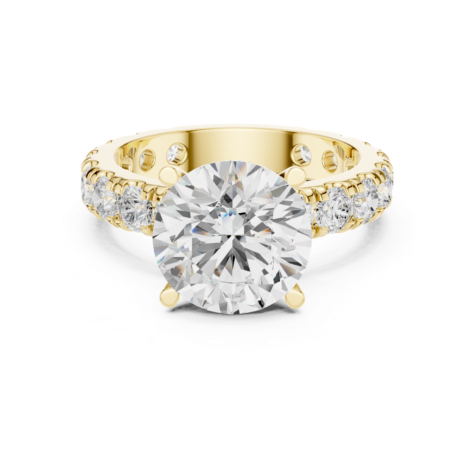 Gold Jewelry L35-63, Round center stone, Yellow Gold, view 4