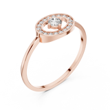 Gold Ring DR-6160, Rose Gold, view 2