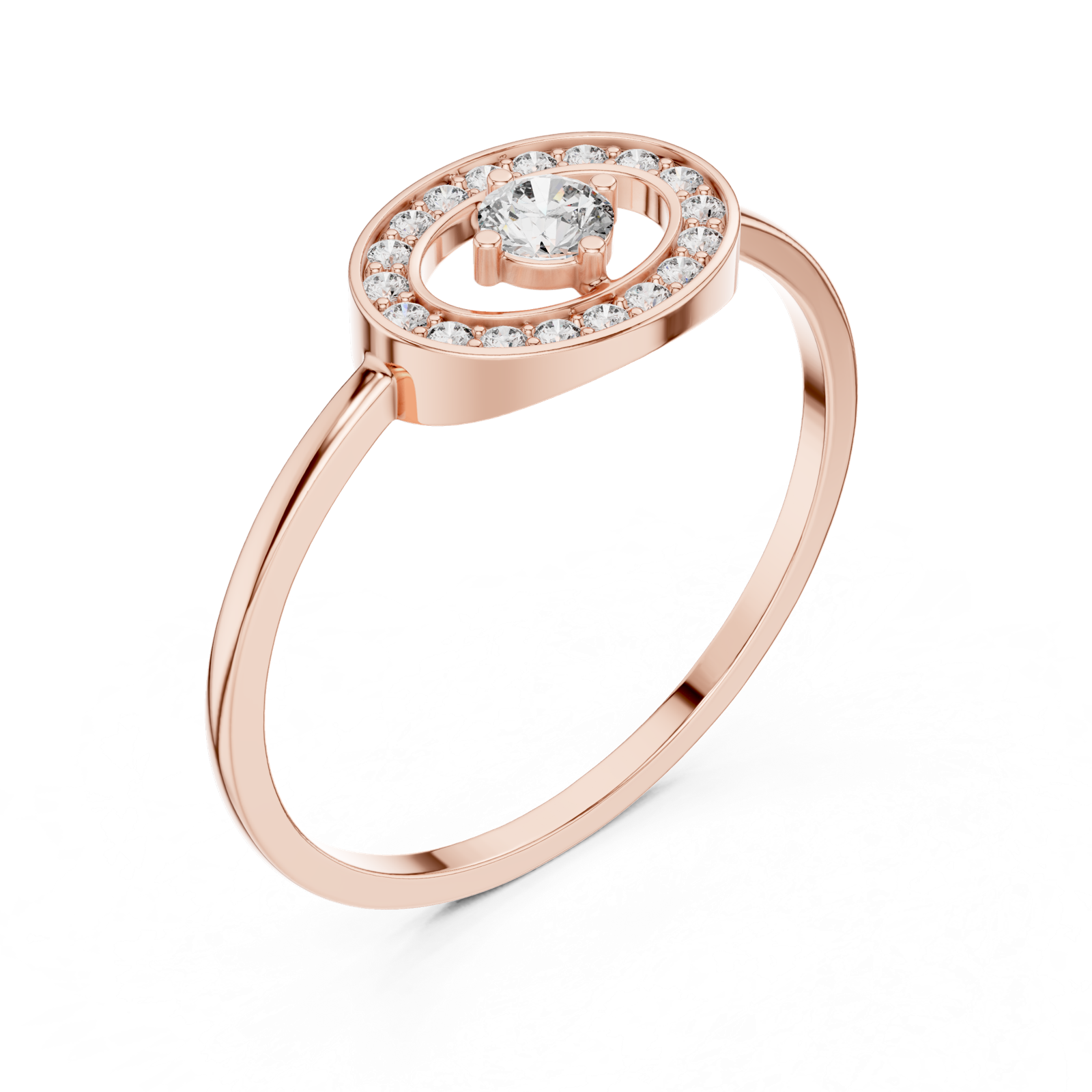 Gold Ring DR-6160, Rose Gold, view 2